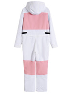 Les Odettes Women's Arctic Queen Slope Star Icon ski suit, one-piece winter snow jumpsuit with star design on white fabric.