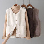 Les Odettes Celeste™ soft comfort vest displayed on a model, featuring a cozy, stylish design ideal for casual wear.