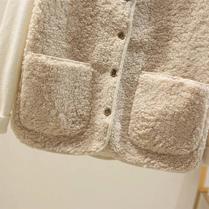 Les Odettes Celeste™ soft comfort vest shown on a model, featuring a cozy, lightweight design in a neutral color.