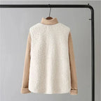 Les Odettes Celeste™ soft comfort vest in a cozy, lightweight design, shown in a neutral color on a model.