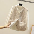 Les Odettes Celeste™ soft comfort vest shown in light fabric, featuring a relaxed fit and subtle stitching details.