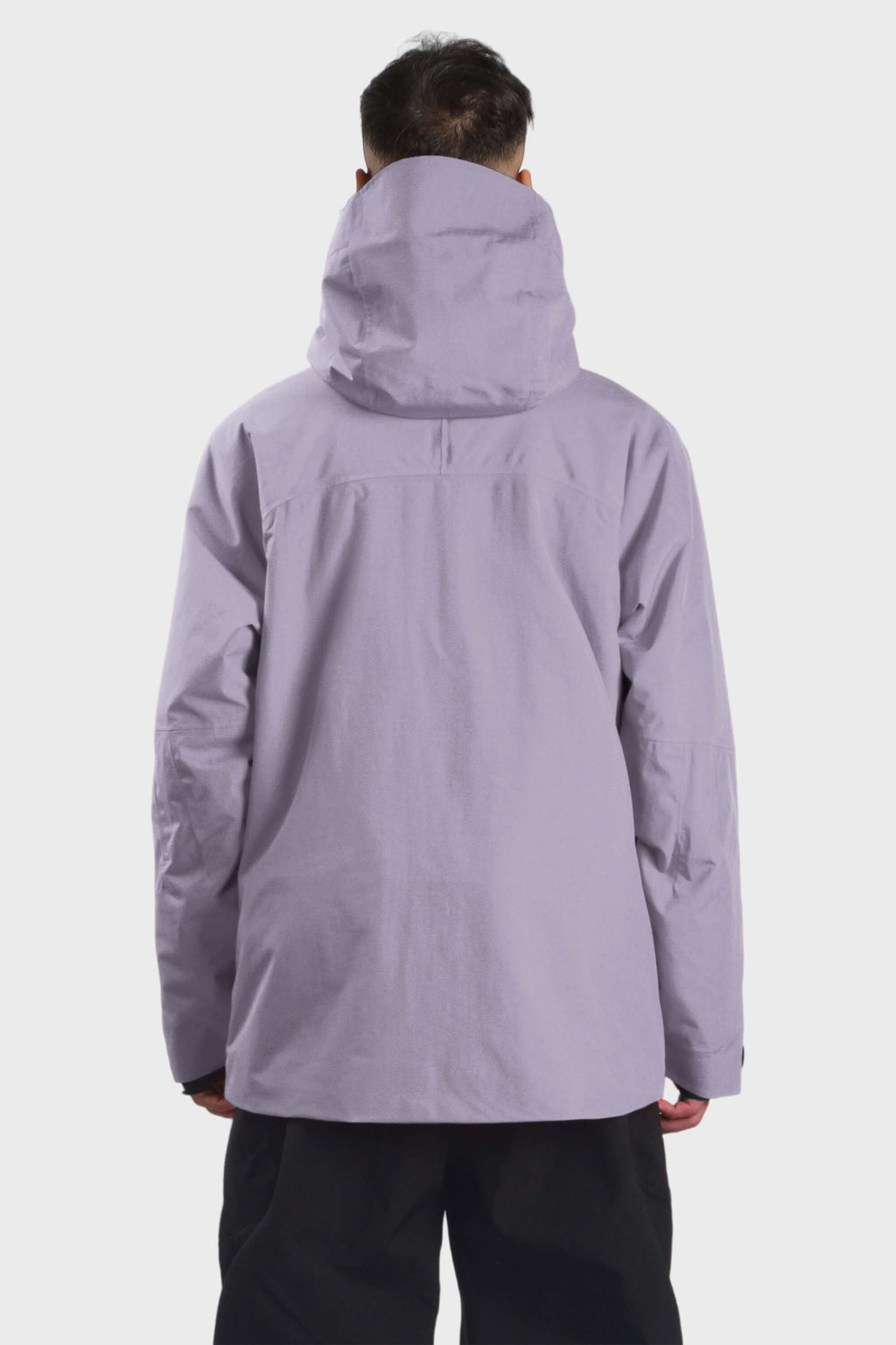 Men's camouflage snow jacket by Les Odettes with face vent, multiple pockets, fully waterproof, designed for winter outdoor activities.