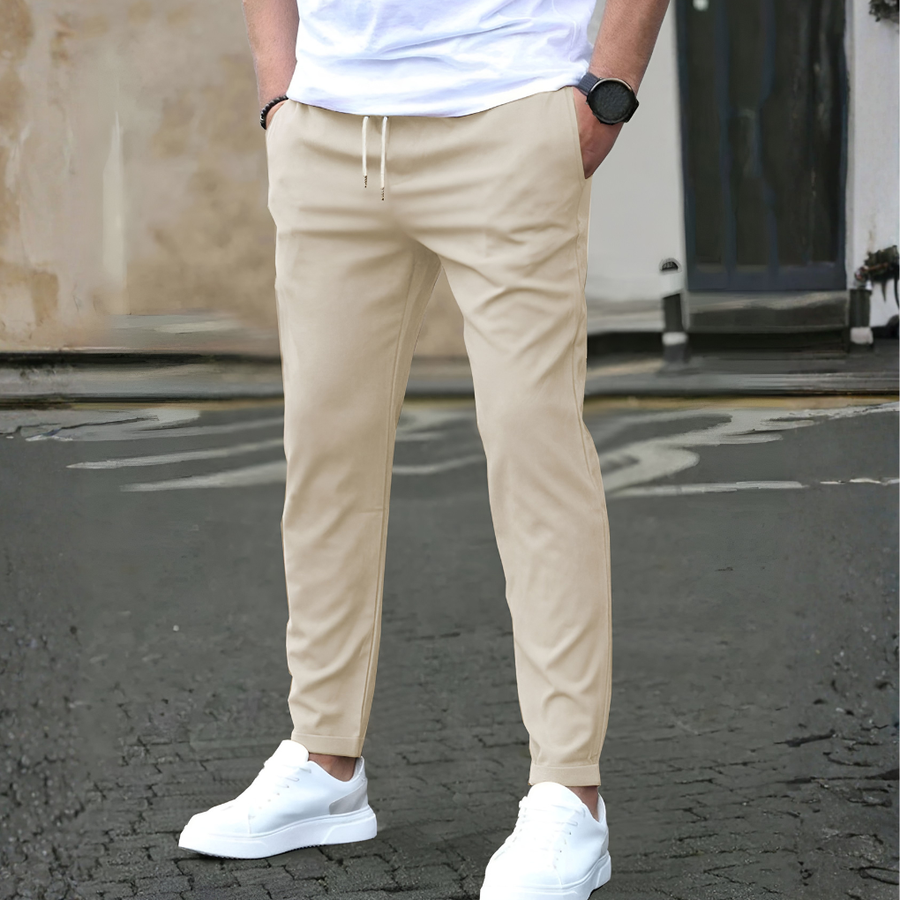 Men’s Stretch Trousers – Straight Fit Everyday Smart Casual Pants