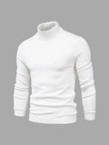Men's Soft Cotton Turtleneck Sweater - Breathable All-Season Knit