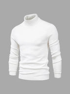 Men's Soft Cotton Turtleneck Sweater - Breathable All-Season Knit