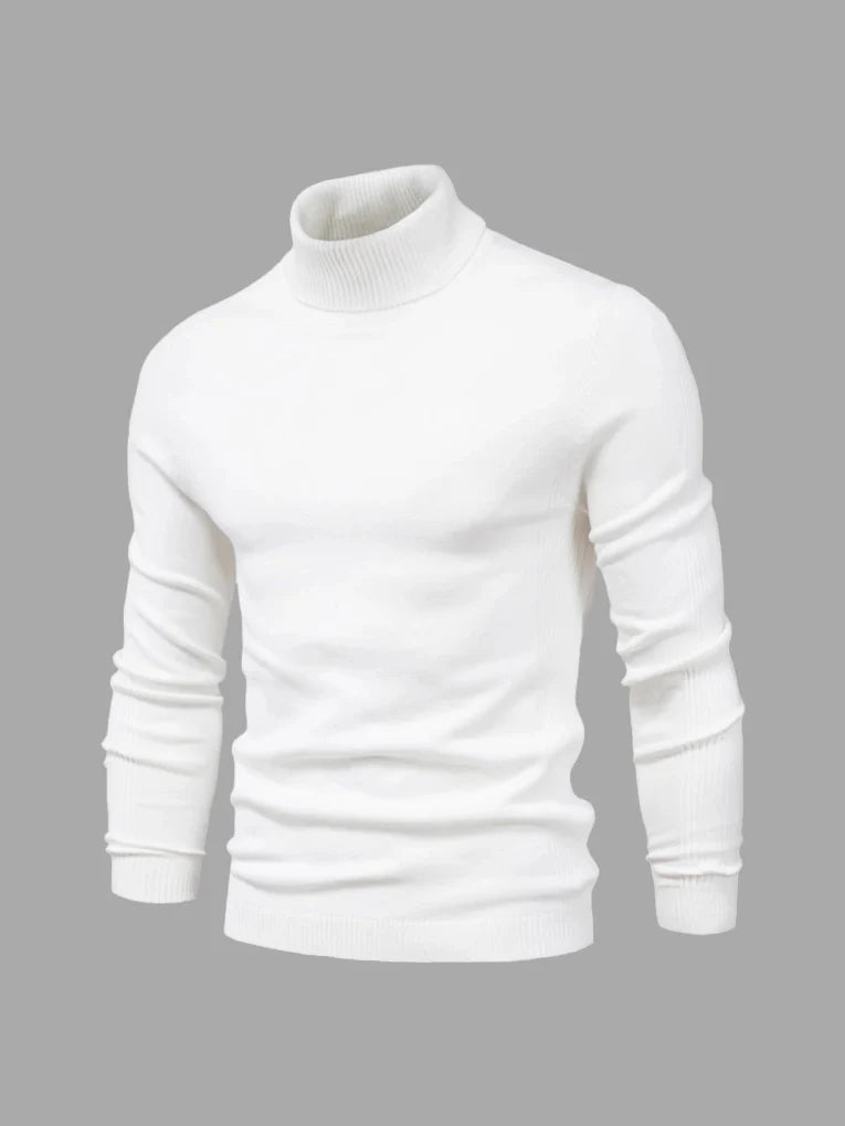 Men's Soft Cotton Turtleneck Sweater - Breathable All-Season Knit