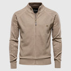 Men’s Full Zip Cotton Cardigan Sweater – Regular Fit Layering Knit Jacket