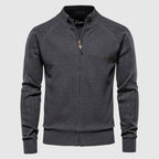 Men’s Full Zip Cotton Cardigan Sweater – Regular Fit Layering Knit Jacket
