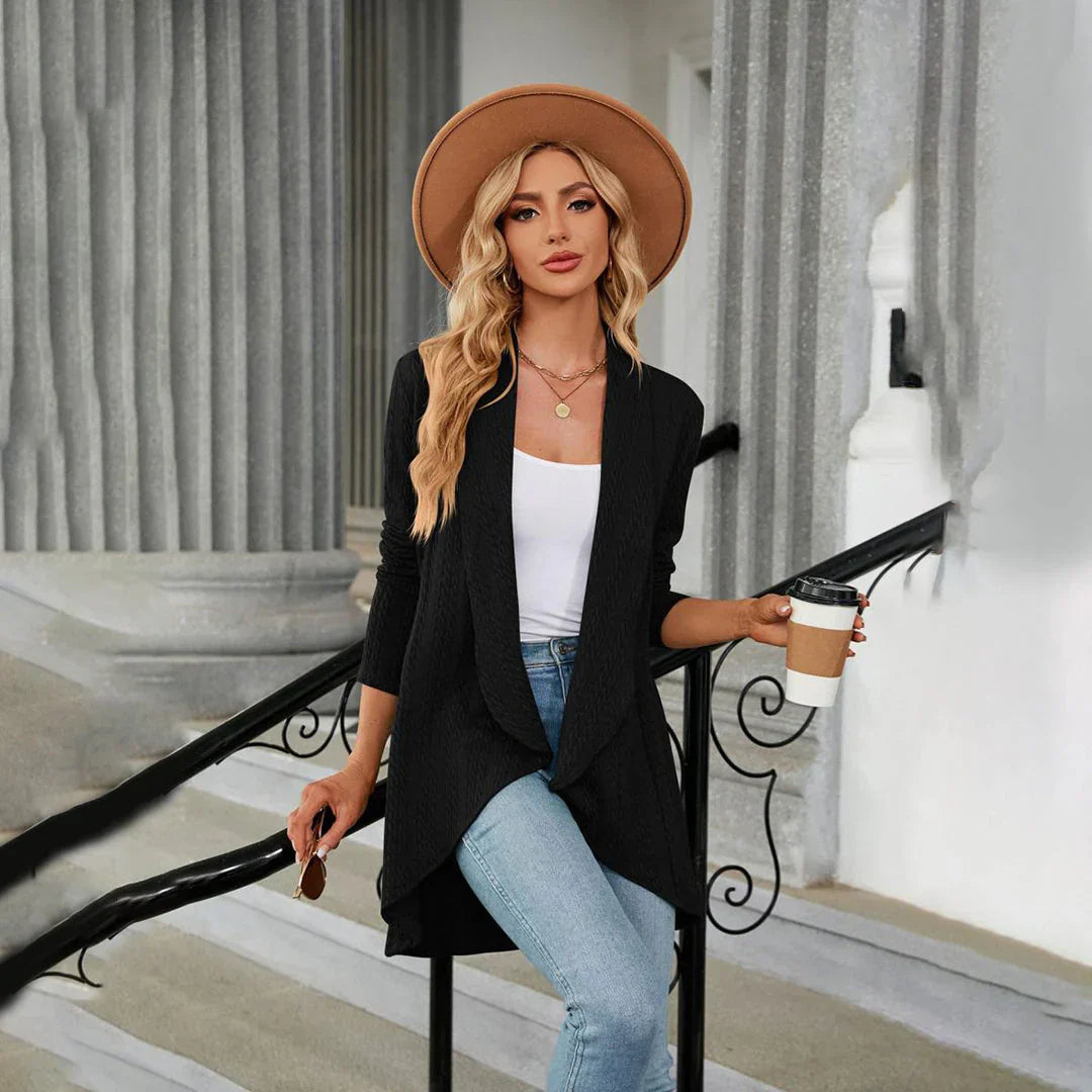 Women’s Open-Front Autumn Cardigan – Soft Knit Layer