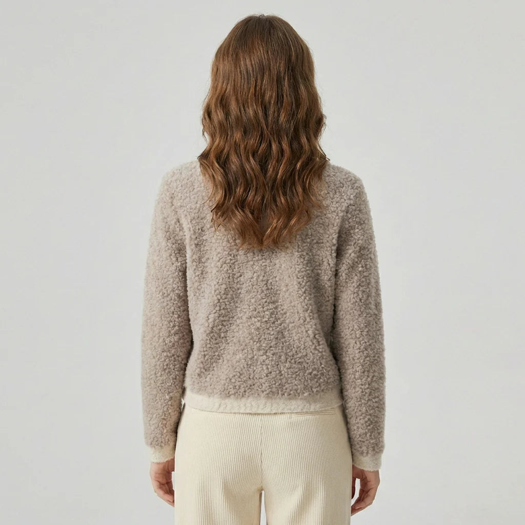 Women’s Teddy Knit Button Cardigan – Textured Relaxed Fit