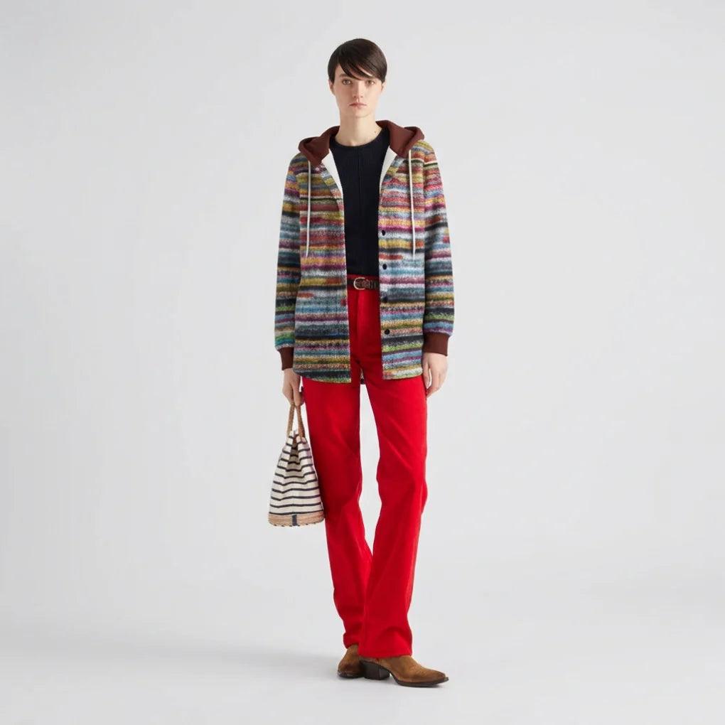 Women’s Hooded Knit Button Cardigan – Relaxed Fit Layer