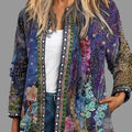 Women’s Floral Open-Front Cardigan – Lightweight Relaxed Layer