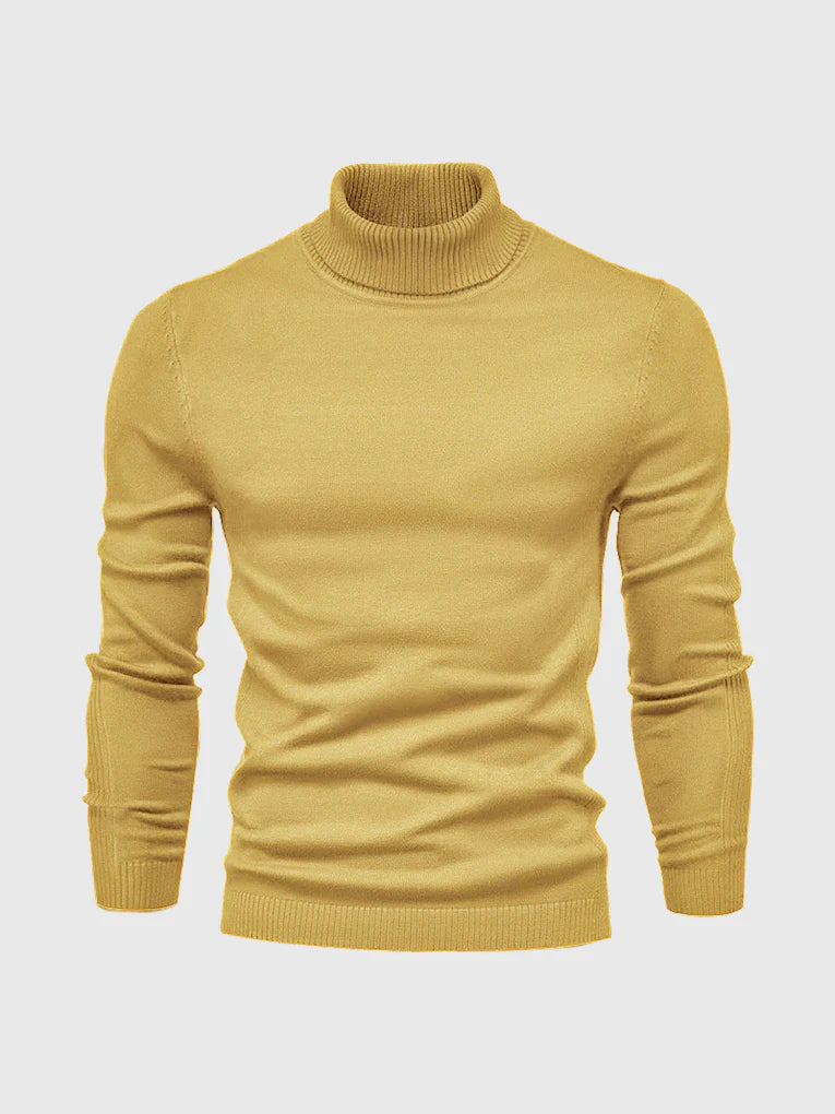 Men's Soft Cotton Turtleneck Sweater - Breathable All-Season Knit
