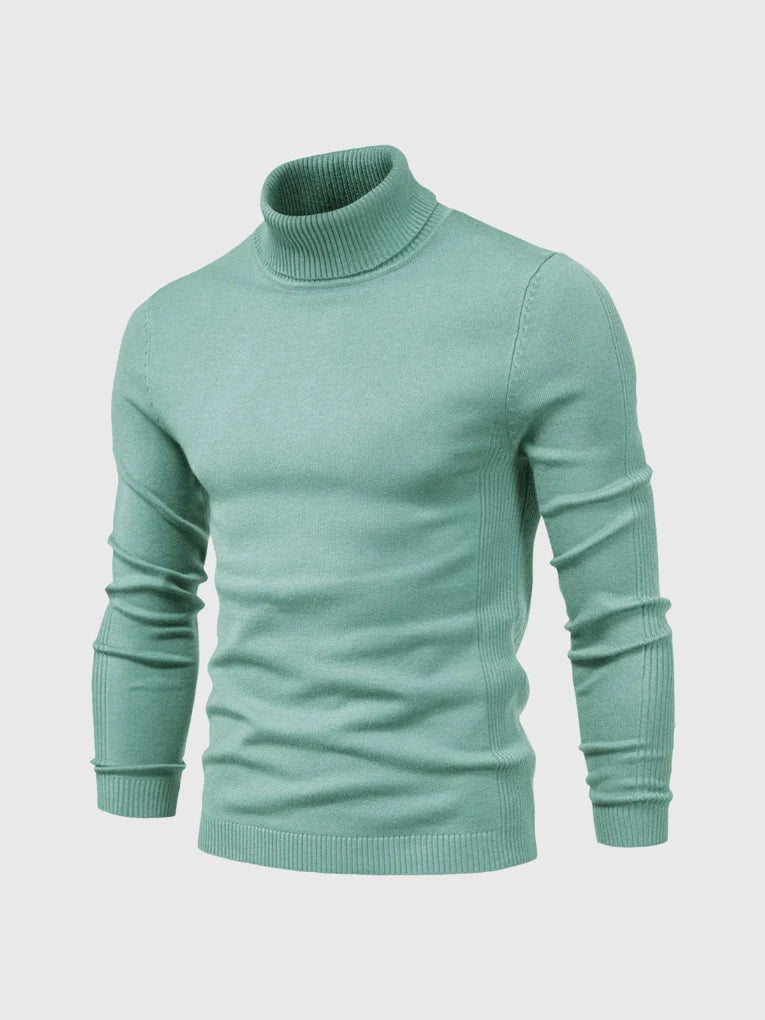 Men's Soft Cotton Turtleneck Sweater - Breathable All-Season Knit