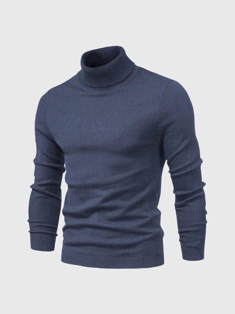 Men's Soft Cotton Turtleneck Sweater - Breathable All-Season Knit
