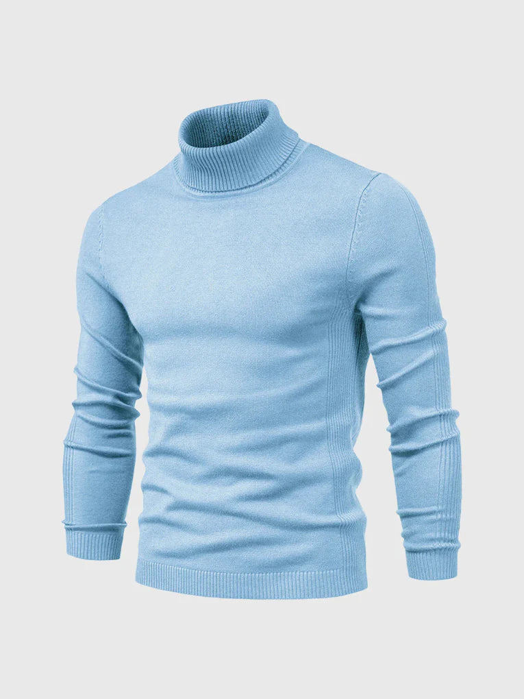 Men's Soft Cotton Turtleneck Sweater - Breathable All-Season Knit