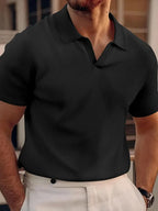 Men's Breathable Cotton Blend Polo Shirt Relaxed Fit