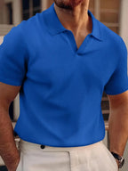 Men's Breathable Cotton Blend Polo Shirt Relaxed Fit