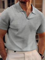 Men's Breathable Cotton Blend Polo Shirt Relaxed Fit