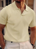 Men's Breathable Cotton Blend Polo Shirt Relaxed Fit