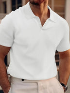 Men's Breathable Cotton Blend Polo Shirt Relaxed Fit