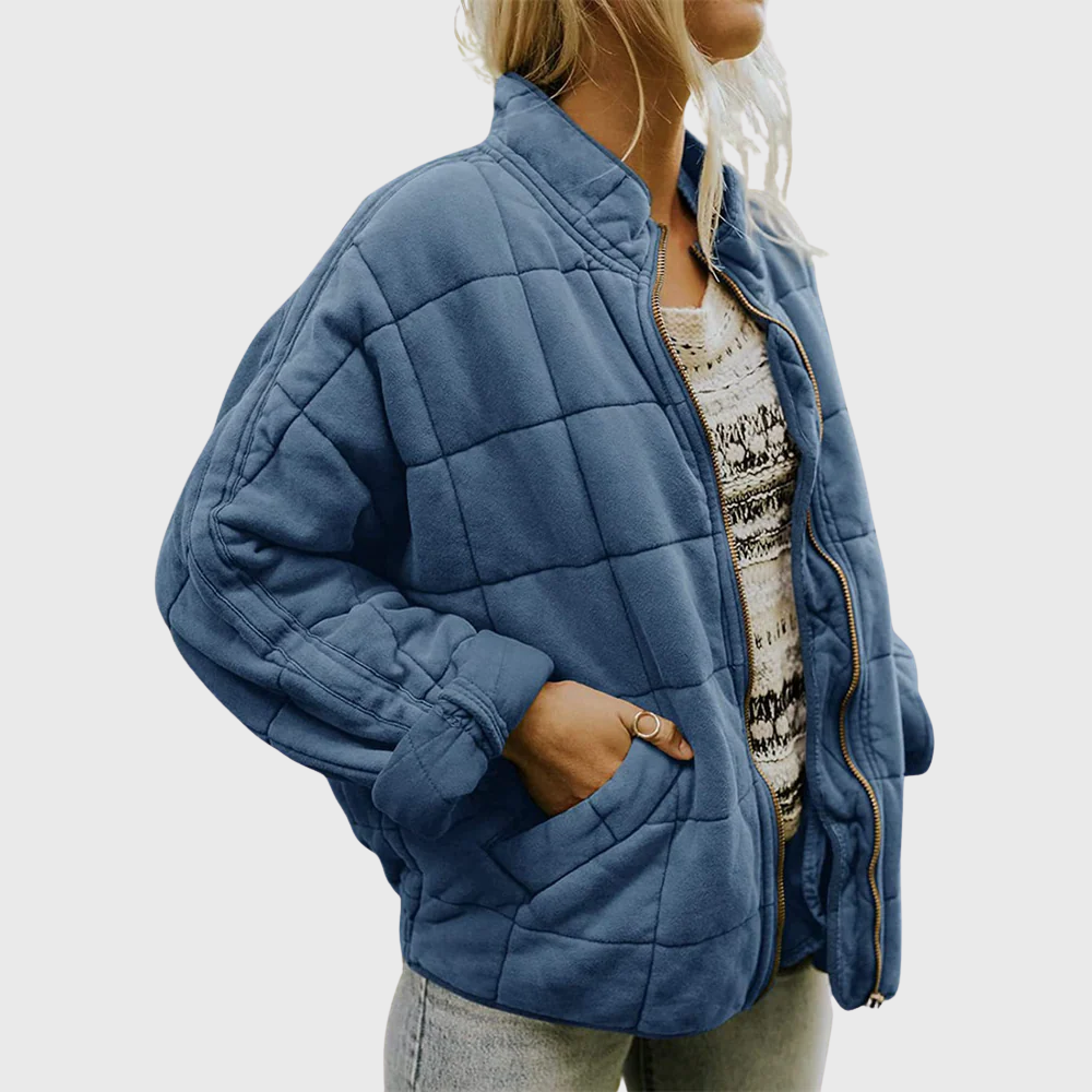 Hazel™ elegant jacket by Les Odettes, shown in a stylish, tailored design with a classic collar and button closure.