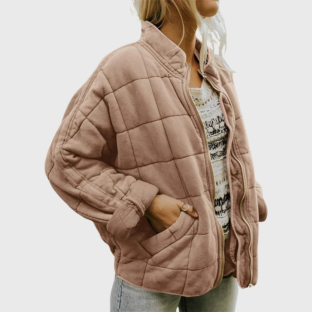 Hazel™ elegant jacket by Les Odettes, featuring a tailored fit with smooth fabric and stylish lapel design displayed on a mannequin.