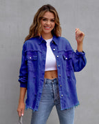 Vintage-inspired Tricia jacket by Les Odettes in revive blue, featuring classic design and tailored fit.