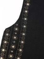 Les Odettes Celestia™ boho vest with sequin pattern, featuring vibrant colors and flowy design, perfect for bohemian style outfits.