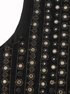 Les Odettes Celestia™ boho vest with sequin pattern, sleeveless design, and relaxed fit, showcasing intricate sequin details.