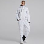 Men's RIVIYELE one-piece winter snowboard ski snowsuit by Les Odettes, featuring practical and stylish design for cold weather activities.