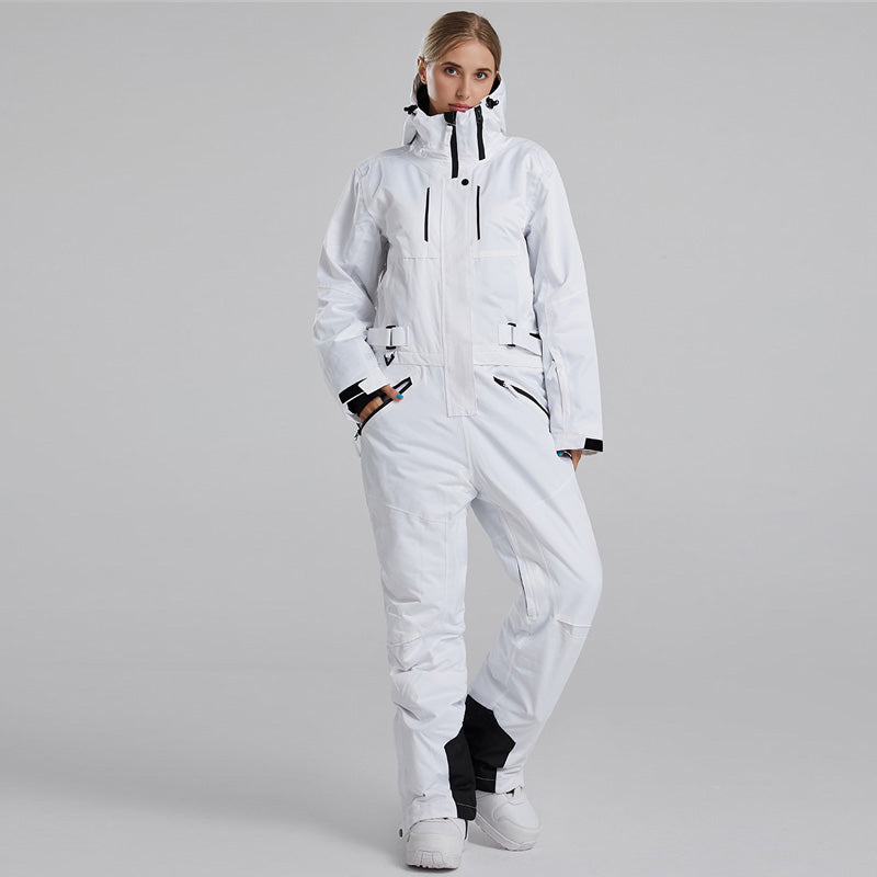 Men's RIVIYELE one-piece winter snowboard ski snowsuit by Les Odettes, featuring practical and stylish design for cold weather activities.