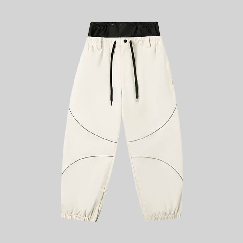 Men's ASHGREEN Winter Peak IcePro snowboarding pants by Les Odettes, featuring insulated, waterproof design with adjustable straps.