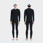Les Odettes women's high experience lightweight tech functional base layer set, showing a sleek, fitted design in neutral colors.
