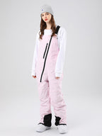 Women's Searipe Oblique Zipper Winter Snow Pants by Les Odettes, insulated ski bibs with oblique zipper details.