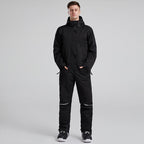Men's RIVIYELE stylish one-piece snowboarding ski snowsuit in black with insulated winter design, from Les Odettes.