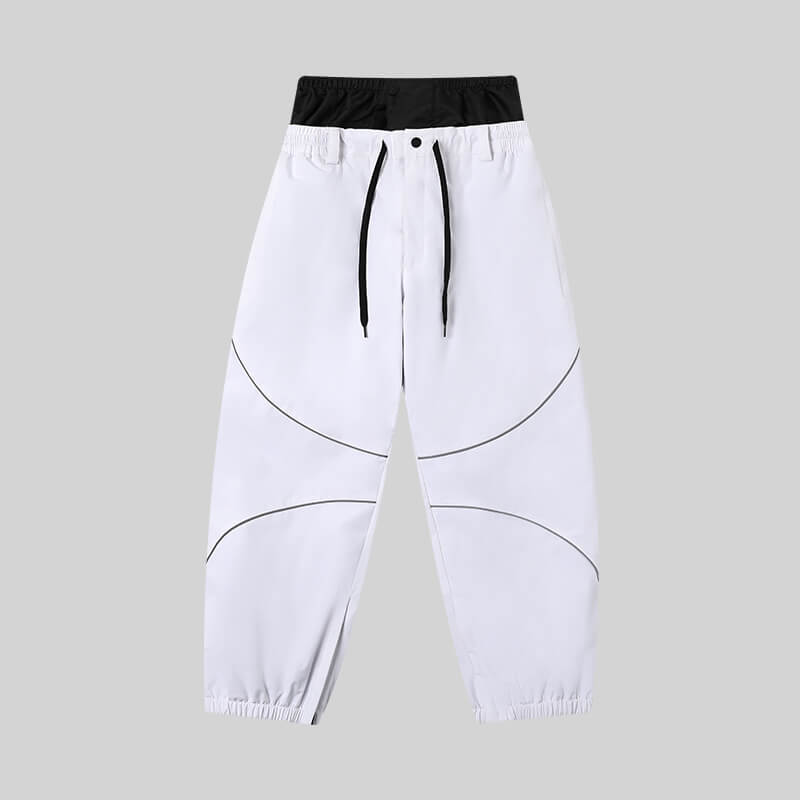 Men's ASHGREEN Winter Peak IcePro snow pants by Les Odettes, waterproof snowboard pants with adjustable waist and reinforced knees.