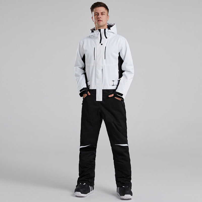 Men's Les Odettes RIVIYELE winter snowboard ski snowsuit, stylish one-piece snow suit with insulated design and adjustable features.