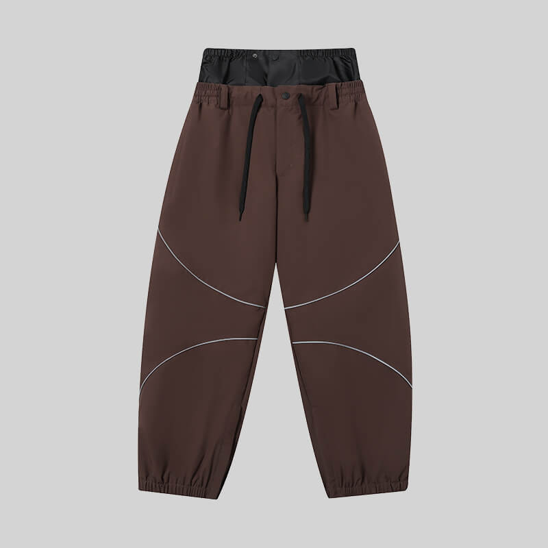 Men's ASHGREEN Winter Peak IcePro snowboard pants in black, featuring reinforced knees and adjustable waist for cold-weather snowboarding.