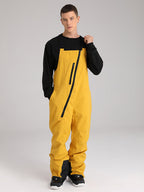 Les Odettes women's snow pants with oblique zipper, winter crew design, ski bibs, ideal for cold weather activities.