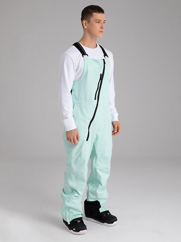 Les Odettes women's snow pants with oblique zipper, winter crew ski bibs, designed for snow and cold weather activities.
