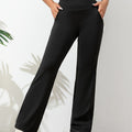 Women’s Flared Yoga Pants with Elastic Waistband and Stretch Fit