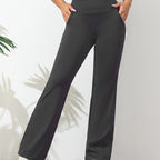Women’s Flared Yoga Pants with Elastic Waistband and Stretch Fit