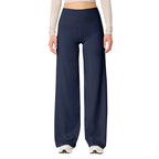 Les Odettes high waisted stretch yoga pants for women, slim fit, comfortable activewear in black, shown on a model.