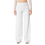 Les Odettes high waisted stretch yoga pants for women, featuring a slim fit design, shown in a close-up view.