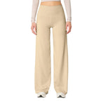 High waisted stretch yoga pants for women by Les Odettes, slim fit design, shown in black fabric with comfortable fit.