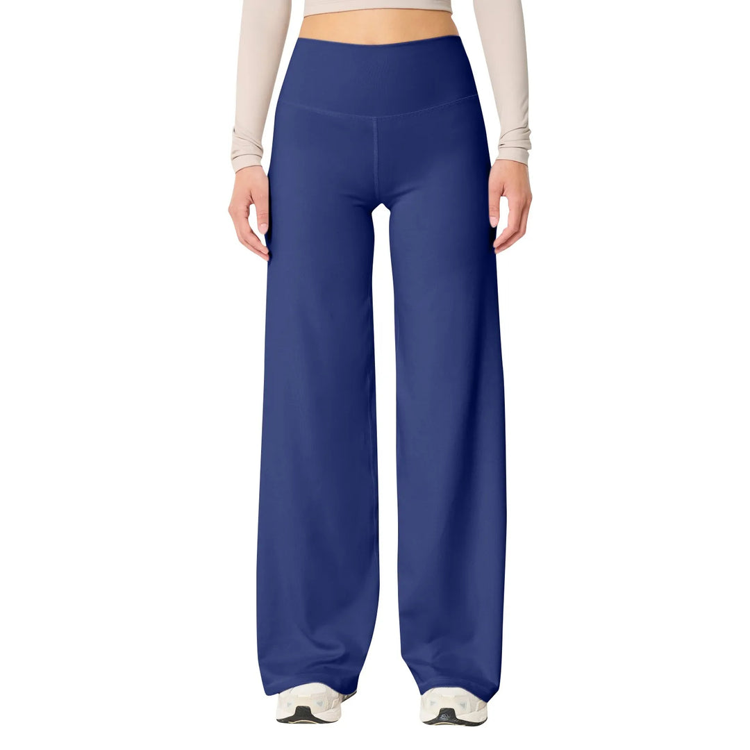 High waisted stretch yoga pants for women by Les Odettes, slim fit design, shown in a comfortable pose on a plain background.