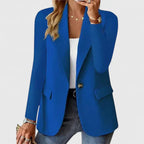Les Odettes Grace™ elegant blazer with tailored fit, featuring a classic design and structured lapels, displayed on a white background.