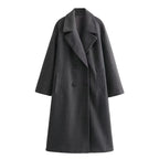 Ramona™ elegant coat by Les Odettes, soft loose long coat in stylish autumn-winter casual fashion, versatile and cozy.