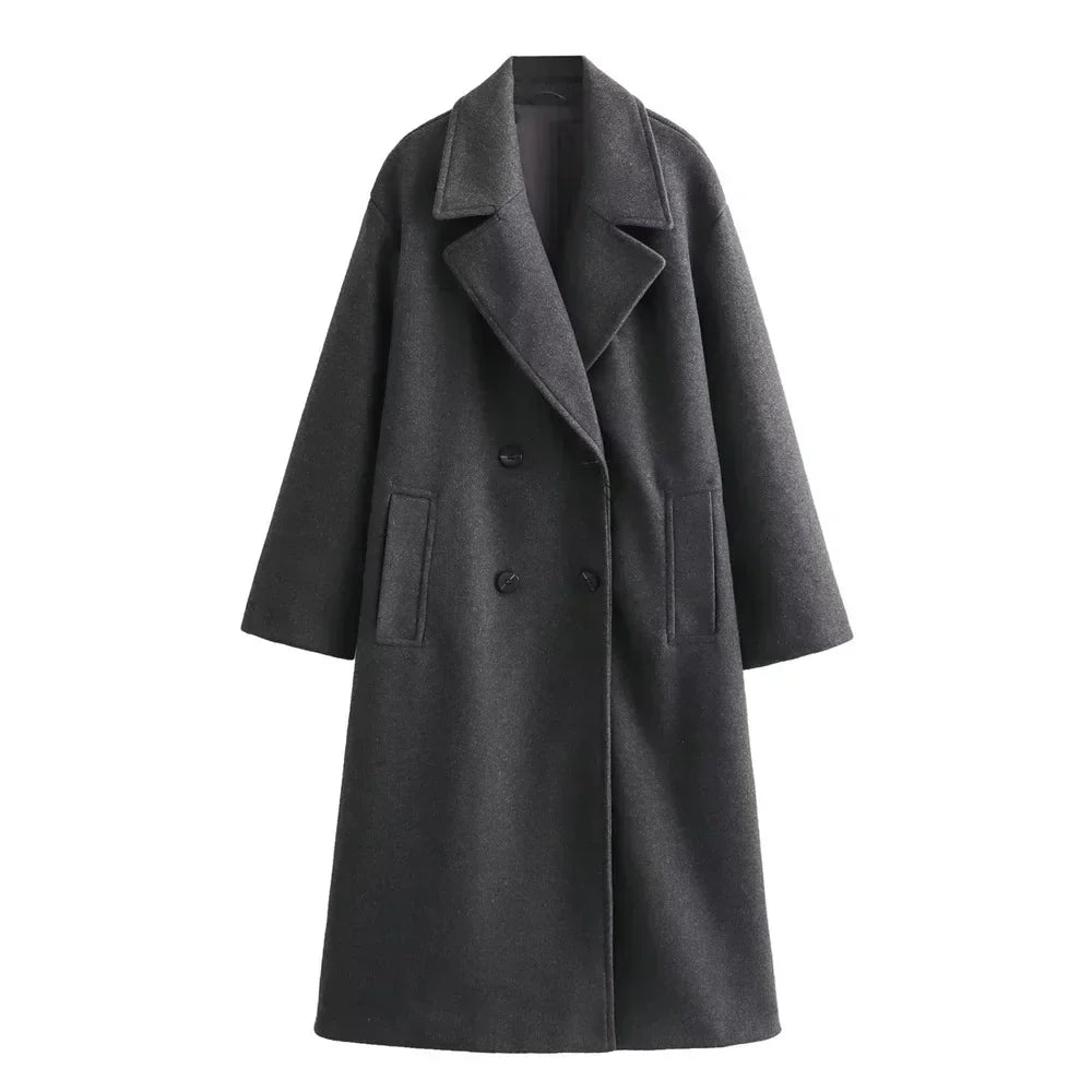 Ramona™ elegant coat by Les Odettes, soft loose long coat in stylish autumn-winter casual fashion, versatile and cozy.